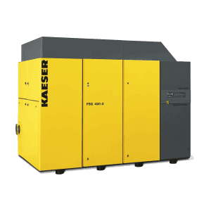 Oil-free compression rotary screw compressors with water-cooling
