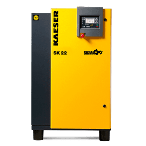 Rotary screw compressors with belt drive