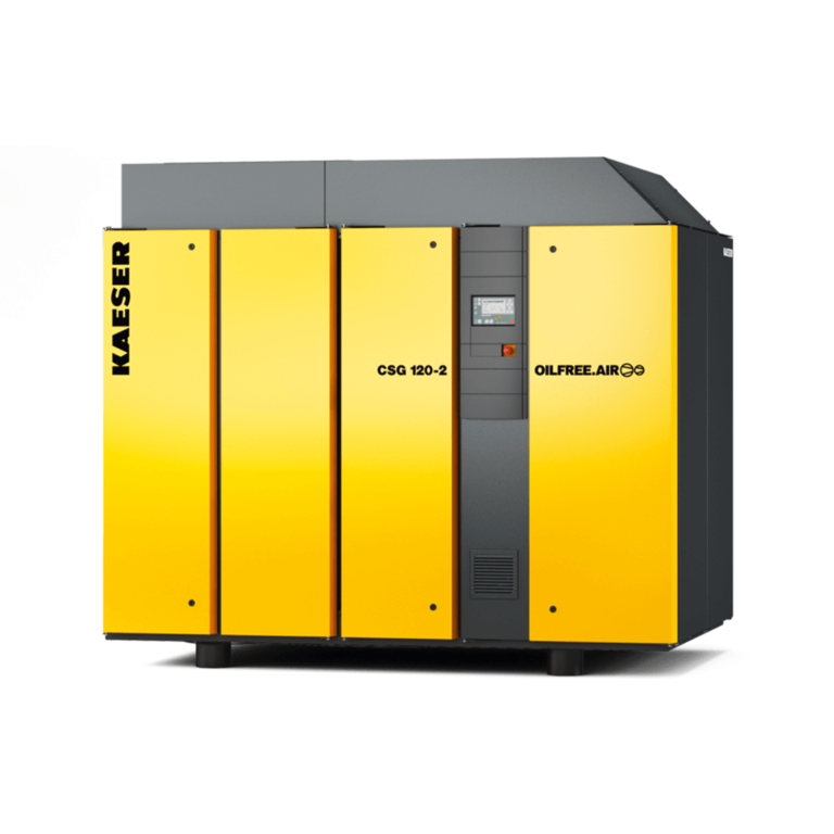 Oil-free compression rotary screw compressor with air-cooling